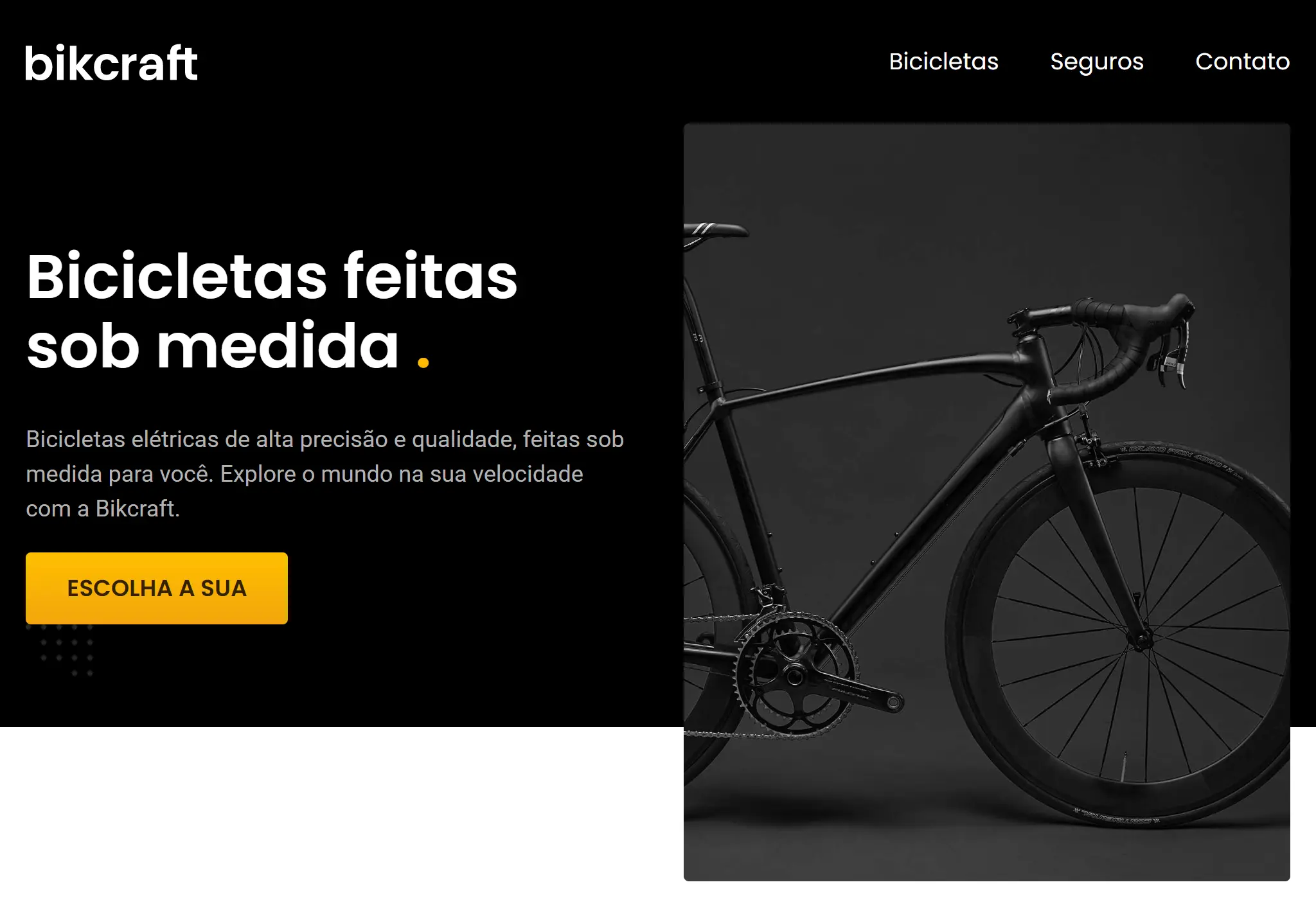 Portfolio image of Bikcraft website